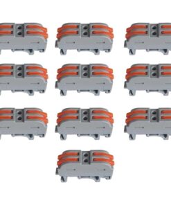 10 Connettori Veloce da Guida DIN Morsettiera Leva Cavo Connettore Bilaterale 2P