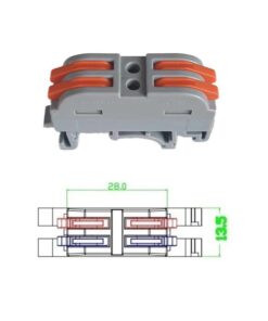 10 Connettori Veloce da Guida DIN Morsettiera Leva Cavo Connettore Bilaterale 2P