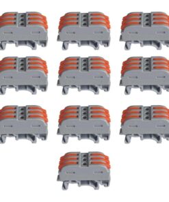 10 Connettori Veloce da Guida DIN Morsettiera Leva Cavo Connettore Bilaterale 3P