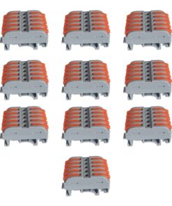 10 Connettori Veloce da Guida DIN Morsettiera Leva Cavo Connettore Bilaterale 5P