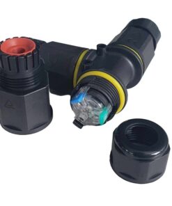 2 Connettori Veloce IP68 Forma T 3 Posti per Cavo Elettrico 6 12mm 125x80x30mm