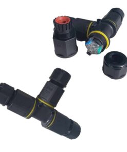 2 Connettori Veloce IP68 Forma T 3 Posti per Cavo Elettrico 6 12mm 125x80x30mm
