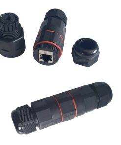 2 Connettori Rete RJ45 IP68 Forma I Manicotto Collegamento Cavo Esterno 105x30mm