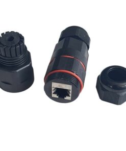 2 Connettori Rete RJ45 IP68 Forma I Manicotto Collegamento Cavo Esterno 105x30mm