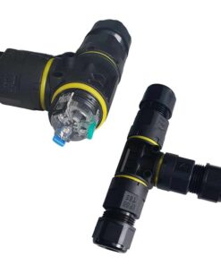 2 Connettori Veloce IP68 Forma T 3 Posti per Cavo Elettrico 6 12mm 122x80x30mm