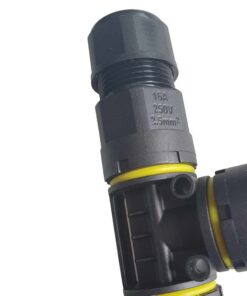 2 Connettori Veloce IP68 Forma T 3 Posti per Cavo Elettrico 6 12mm 122x80x30mm