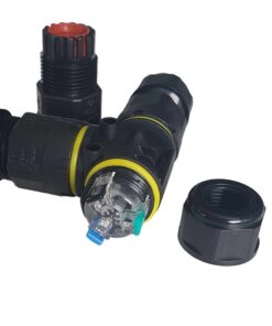 2 Connettori Veloce IP68 Forma T 3 Posti per Cavo Elettrico 6 12mm 122x80x30mm