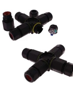 2 Connettori Giunta X IP68 Senza Viti 3 Posti per Cavo Elettrico 6 12mm 122x30mm