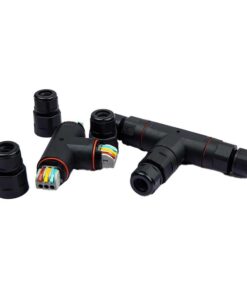 2 Connettori Veloce IP68 Forma T 3 Posti per Cavo Elettrico 6 12mm 150x90x30mm