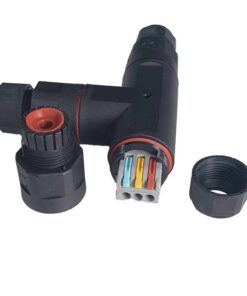 2 Connettori Veloce IP68 Forma T 3 Posti per Cavo Elettrico 6 12mm 150x90x30mm
