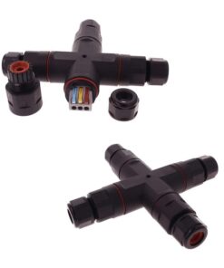 2 Connettori Giunta X IP68 Senza Viti 3 Posti per Cavo Elettrico 6 12mm 150x30mm