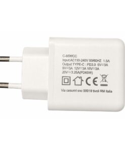 Caricatore USB-C 65W PD3.0, Alimentatore Rete EU con cavo USB-C 1M - ASDSHOP