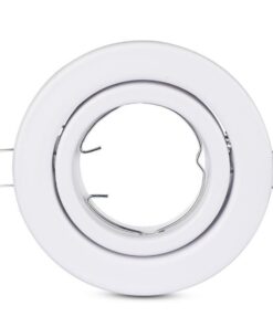 Porta Faretto Led GU10 MR16 Rotondo Con Molla Colore Bianco Orientabile Spotlight Fitting SKU-3469