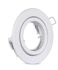 Porta Faretto Led GU10 MR16 Rotondo Con Molla Colore Bianco Orientabile Spotlight Fitting SKU-3469