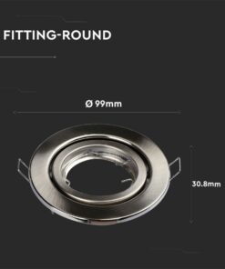 Porta Faretto Led GU10 MR16 Rotondo Con Molla Colore Nichel Satinato Orientabile Spotlight Fitting SKU-3470