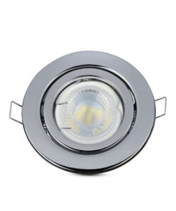 Porta Faretto Led GU10 MR16 Rotondo Con Molla Colore Cromato Orientabile Spotlight Fitting SKU-3471