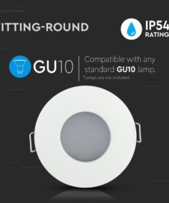 Porta Faretto Led GU10 MR16 Incasso Rotondo Colore Bianco Impermeabile IP54 SKU-3613