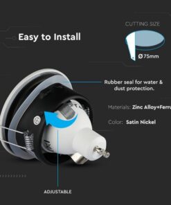 Porta Faretto Led GU10 MR16 Incasso Rotondo Colore Nichel Satinato Impermeabile IP54 SKU-3614