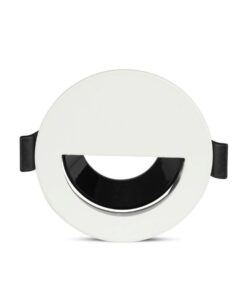 Porta Faretto Led GU10 MR16 Da Incasso Bianco Asimmetrico Mezza Luna Foro 70mm SKU-8599