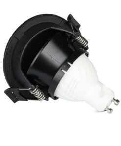 Porta Faretto Led GU10 MR16 Da Incasso Nero Asimmetrico Mezza Luna Foro 70mm SKU-8608