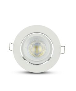 Porta Faretto Led GU10 MR16 Da Incasso Colore Bianco Orientabile 90 Gradi Rotondo Con Ghiera SKU-3689