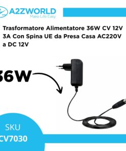 Alternative view of Trasformatore Alimentatore 36W CV 12V 3A Con Spina UE da Presa Casa AC220V a DC 12V