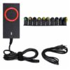 Alimentatore Universale Laptop 65W, Output 15–20V 3.25A, 10 Connettori