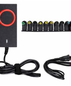 Alimentatore Universale Laptop 65W, Output 15–20V 3.25A, 10 Connettori