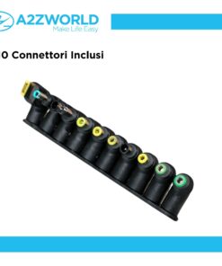 Alimentatore Universale Laptop 120W, Output 15–20V 6A, 10 Connettori