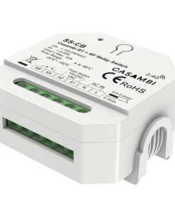 Interruttore Bluetooth Casambi, Relè Smart con Contatto Pulito 10A, RF 2.4GHz, Pulsante Esterno, per Luci LED Non Dimmerabili 220V, APP e Telecomando