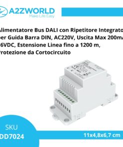 Alternative view of Alimentatore Bus DALI con Ripetitore Integrato, per Guida Barra DIN, AC220V, Uscita Max 200mA 16VDC, Estensione Linea fino a 1200 m, Protezione da Cortocircuito
