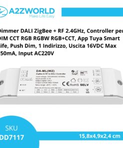 Alternative view of Dimmer DALI ZigBee + RF 2.4GHz, Controller per DIM CCT RGB RGBW RGB+CCT, App Tuya Smart Life, Push Dim, 1 Indirizzo, Uscita 16VDC Max 150mA, Input AC220V