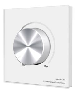 Pannello Rotary DALI WiFi Master, Bianco con Manopola, App Tuya Smart Life, RF 2.4GHz, Alimentazione Bus 16VDC o 24VDC, Per Monocolore CCT RGB RGBW RGB+CCT, 86X86mm