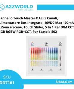 Alternative view of Pannello Touch Master DALI 5 Canali, Alimentatore Bus Integrato, 16VDC Max 100mA, 1 Zona 4 Scene, Touch Slider, 5 In 1 Per DIM CCT RGB RGBW RGB+CCT, 86X86mm Per Scatola 502