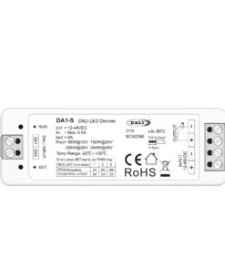 Dimmer DALI 12V 24V 36V 48V 8A, 1 Canale Tensione Costante, Push Dim, DALI-2, PWM 2KHz 8KHz 16KHz, per Strisce LED Monocolore