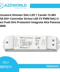 Alternative view of Attuatore Dimmer DALI LED 1 Canale 12-48V 15A DA1 Controller Strisce LED CV PWM DALI-2 con Push Dim Protezioni Integrate Alta Potenza 480W