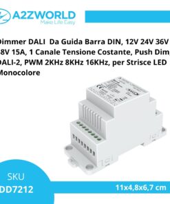 Alternative view of Dimmer DALI  Da Guida Barra DIN, 12V 24V 36V 48V 15A, 1 Canale Tensione Costante, Push Dim, DALI-2, PWM 2KHz 8KHz 16KHz, per Strisce LED Monocolore