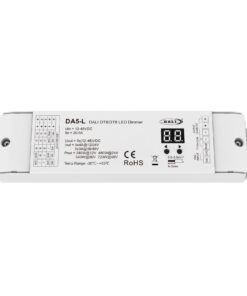 Dimmer DALI 5 Canali, 5X4A@12V/24V, 5X3A@36V/48V, Dimmerabile Con Pulsante NO, Push Dim, DALI-2, PWM, DT6 DT8 per Strisce LED Monocolore CCT RGB RGBW RGB+CCT