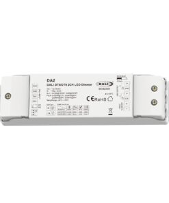 Dimmer DALI 2 Canali, 2X10A@12V/24V, 2X8A@36V/48V, Dimmerabile Con Pulsante NO, Push Dim, DALI-2, PWM, DT6 DT8 per Strisce LED Monocolore CCT