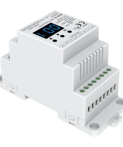 Dimmer DALI 4 Canali Guida DIN, Con Display Digitale, 4X5A@12V/24V, 4X3A@36V/48V, Dimmerabile AC Push Dim, DALI-2, PWM, 4 Indirizzi, DT6 DT8 per Strisce LED Monocolore CCT RGB RGBW