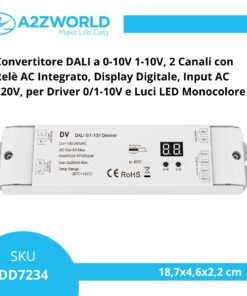 Alternative view of Convertitore DALI a 0-10V 1-10V, 2 Canali con Relè AC Integrato, Display Digitale, Input AC 220V, per Driver 0/1-10V e Luci LED Monocolore