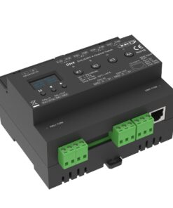 Interruttore Relè DALI DMX, 4 Canali con Contatto Pulito 16A, OLED Display, Guida DIN, DMX RDM, On Off per Luci e Carichi 220V Max 16A