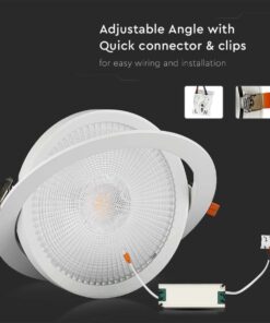 Faretto Led Da Incasso Orientabile 30W Cob Neutro 4000K Diametro 225mm Foro 195mm Chip Samsung SKU-21846