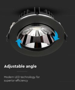 Faretto Led COB da Incasso 30W 3000K Rotondo Riflettore Orientabile Carcassa Nera Chip Samsung SKU-2120057