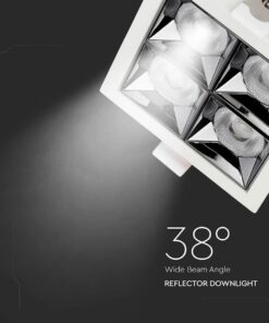 Faretto Led Da Incasso Quadrato 4X4W Caldo 2700K UGR<19 Riflettore 38° CRI>90 Chip Samsung SKU-993