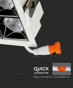 Faretto Led Da Incasso Quadrato 4X4W Neutro 4000K UGR<19 Riflettore 38° CRI>90 Chip Samsung SKU-992