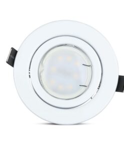 3 PZ Faretti LED Incasso Rotondo Orientabile 5W Carcassa Bianco 6400K Freddo con Lampada GU10 Sostituibile SKU 8883