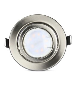 3 PZ Faretti LED Incasso Rotondo Orientabile 5W Carcassa Nichel Satinato 3000K Caldo con Lampada GU10 Sostituibile SKU 8884