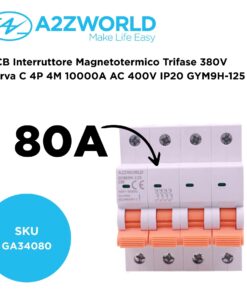 Alternative view of MCB Interruttore Magnetotermico Trifase 380V Curva C 4P 4M 10000A AC 400V IP20 GYM9H-125, Disponibili 80A 100A 125A (C80A)