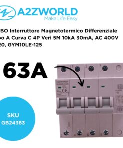 Alternative view of RCBO Interruttore Magnetotermico Differenziale Tipo A Curva C 4P Veri 5M 10kA 30mA, AC 400V IP20, GYM10LE-125, Disponibili 63A 80A 100A (C63A)